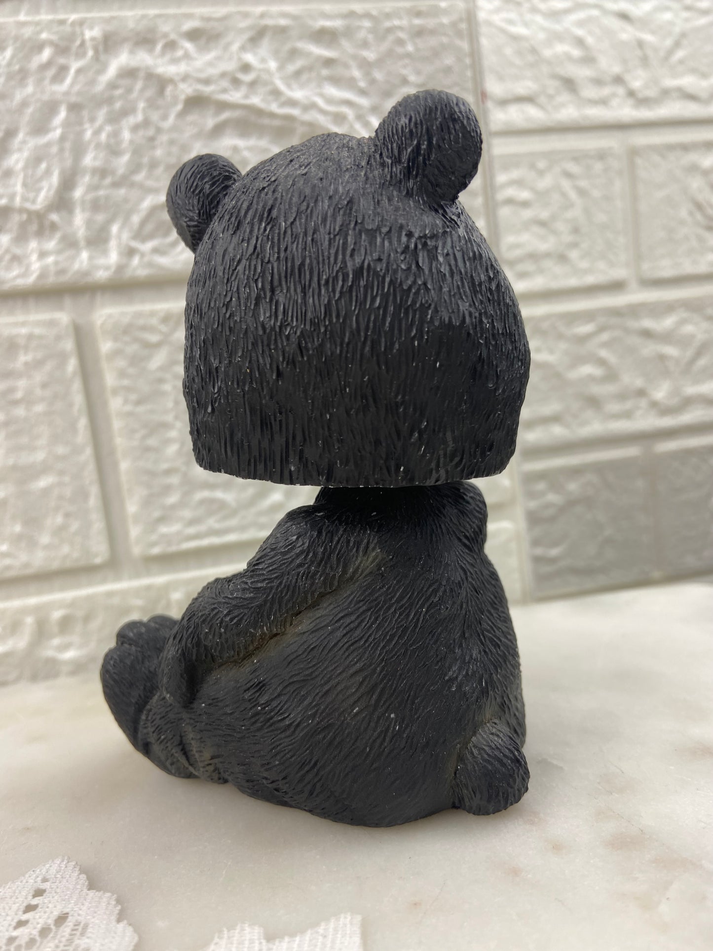 4.5” Resin Bobbing Head Black Bear Figurine by Swibco