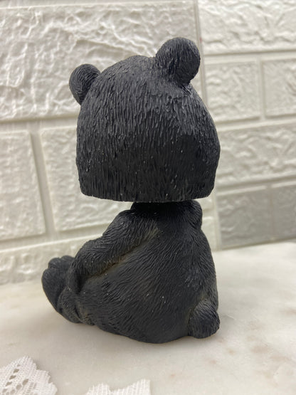 4.5” Resin Bobbing Head Black Bear Figurine by Swibco