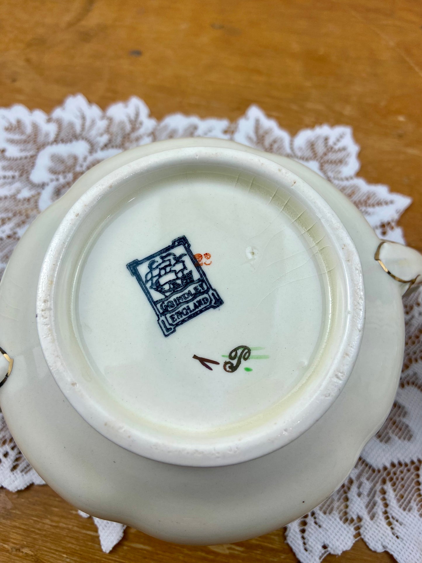 Porcelain Creamer and Sugar Bowl by W.H. Grindley