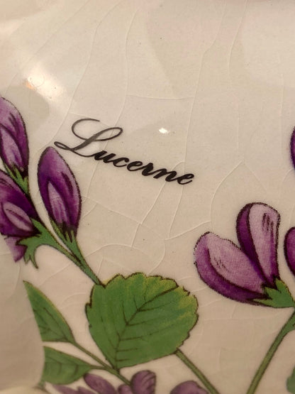 Sadler Fine Porcelain Floral Teapot with Pink Lid
