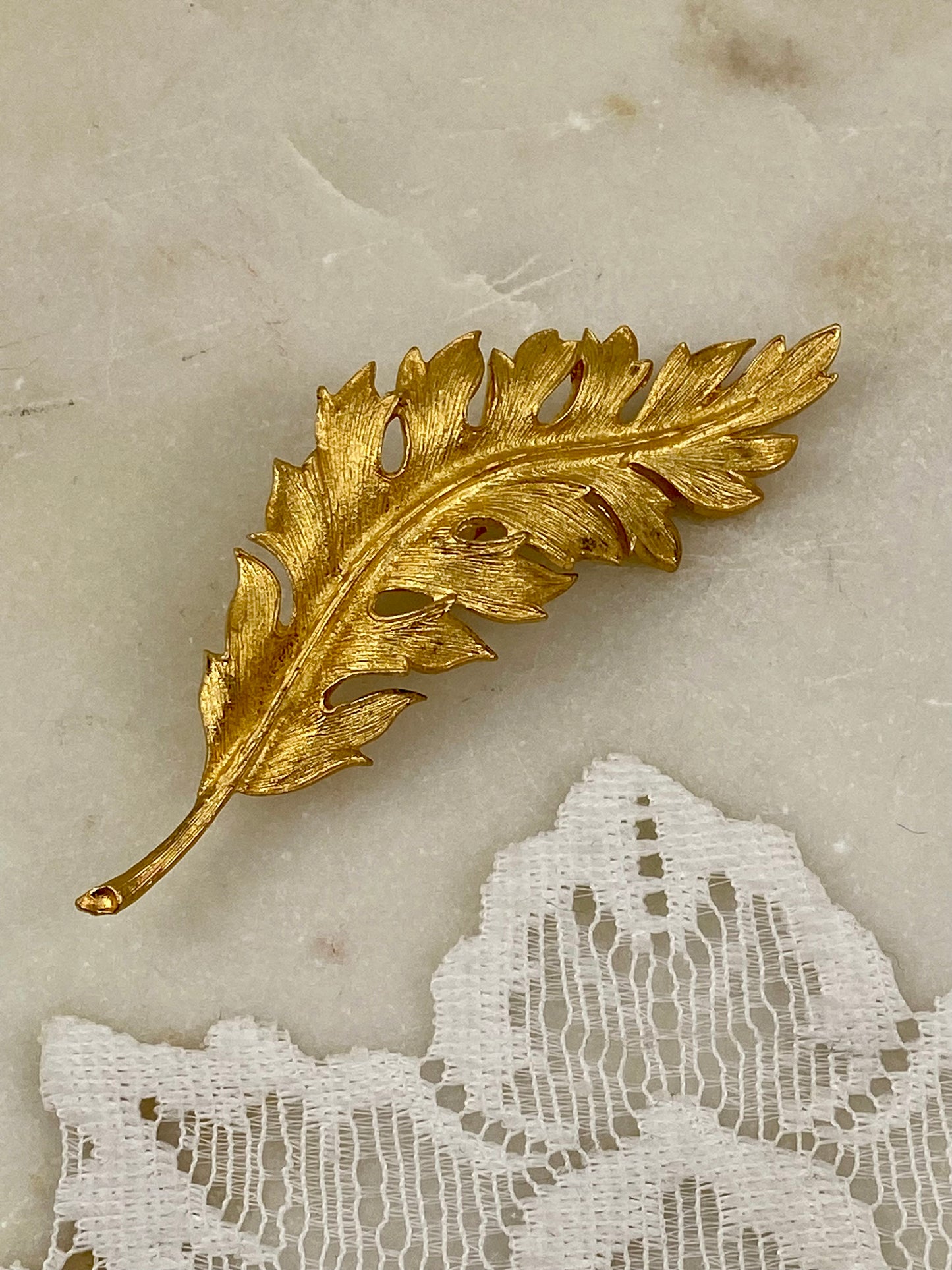 Coro Gold-Tone Leaf Brooch