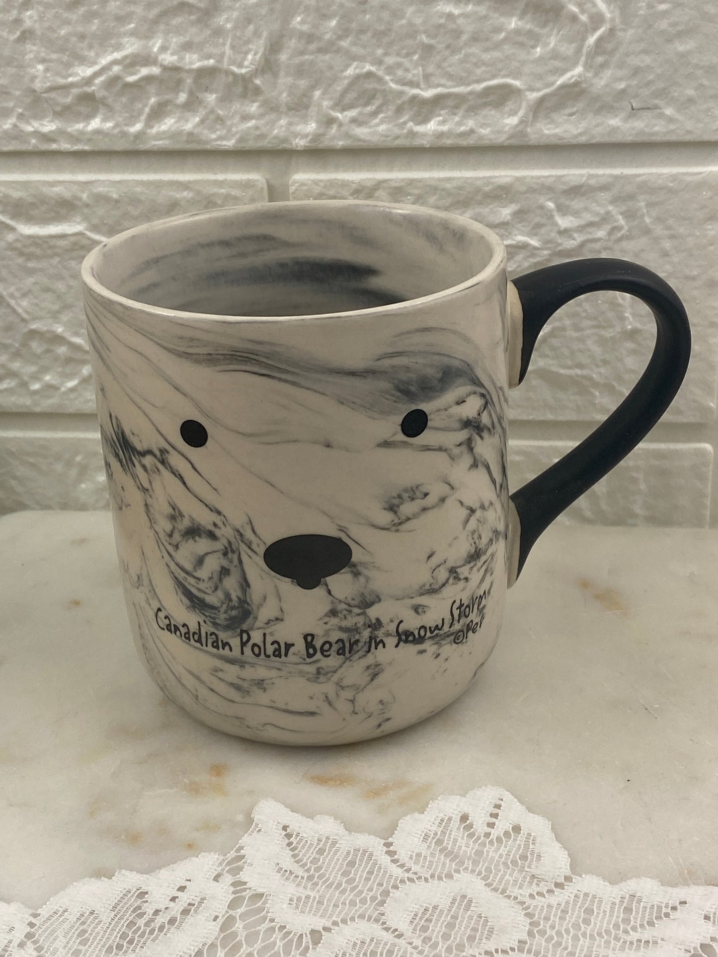 16 oz. Ceramic Coffee Mug | ‘Canadian Polar Bear in Snow Storm’
