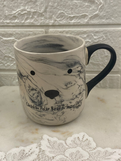 16 oz. Ceramic Coffee Mug | ‘Canadian Polar Bear in Snow Storm’