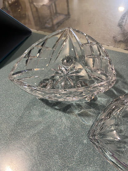 Crystal Footed Candy Dish with Spired Lid