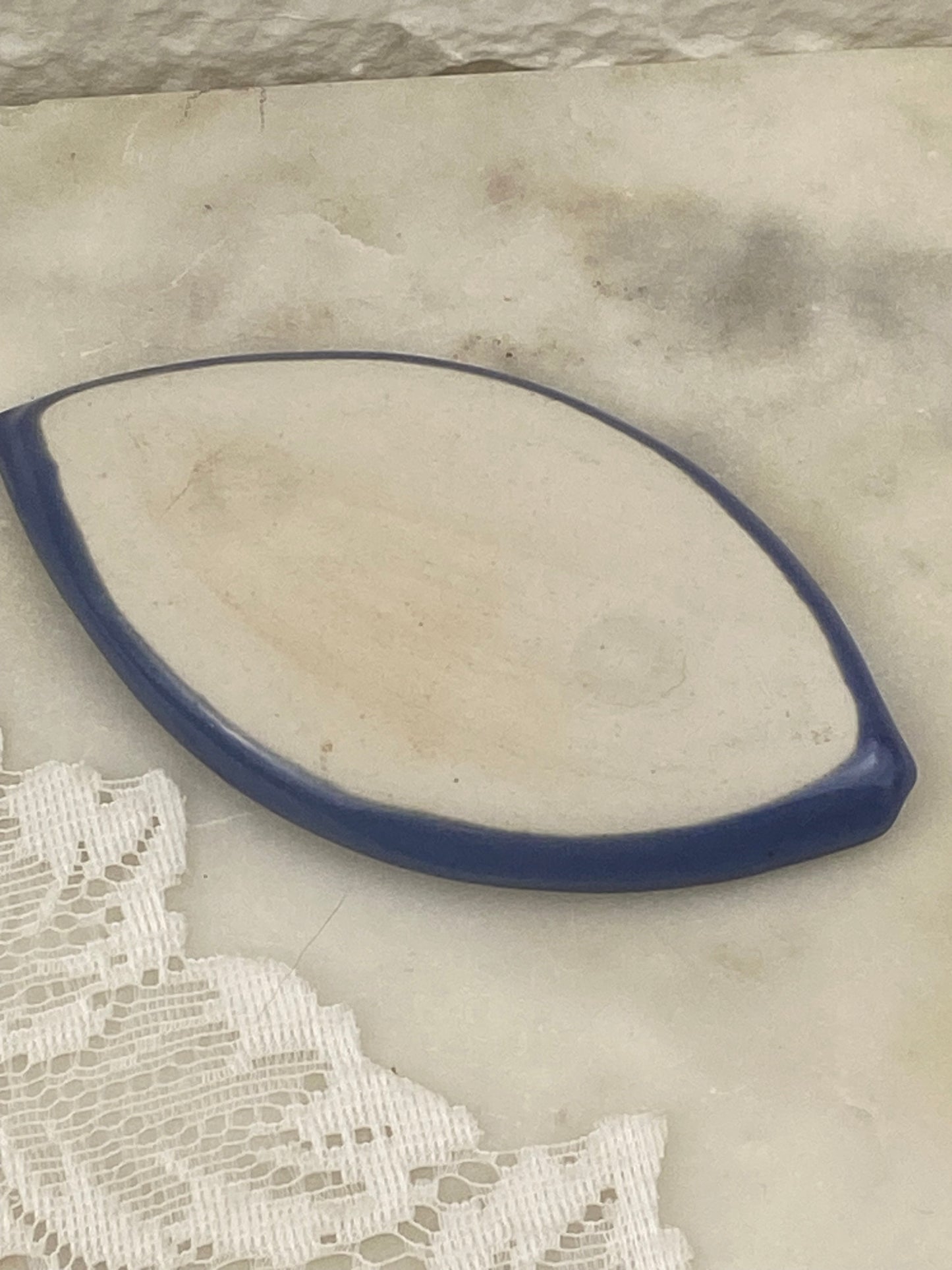 Small Clay Leaf-Shaped Trinket Plate | Handmade