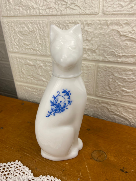 Vintage Avon | Ming Cat Milk Glass Cologne Decanter (Empty)