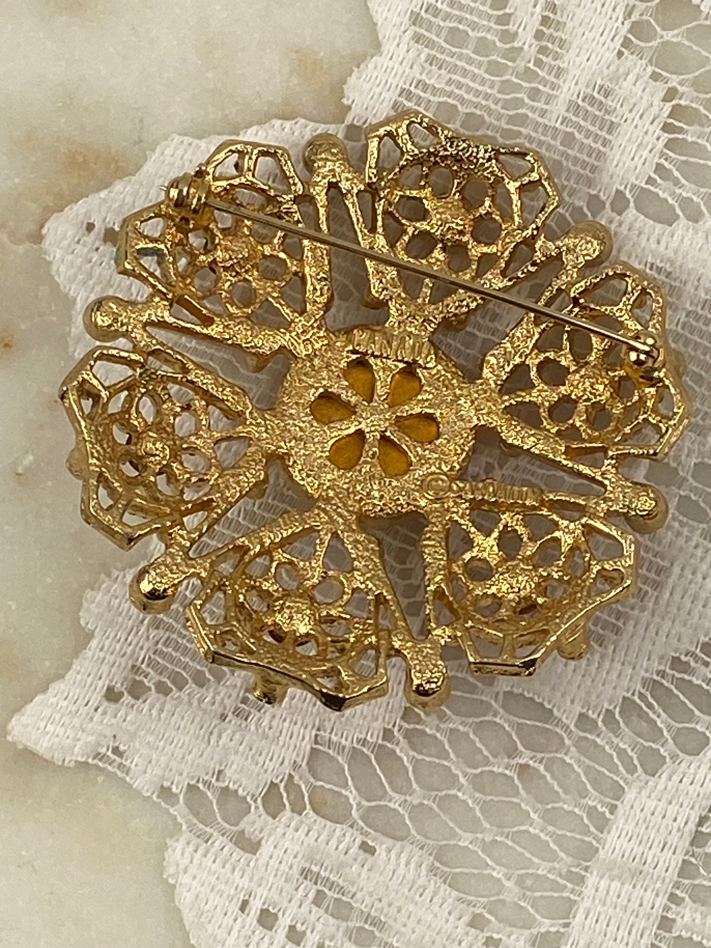Large Gold Tone Serenade Brooch by Sarah Coventry