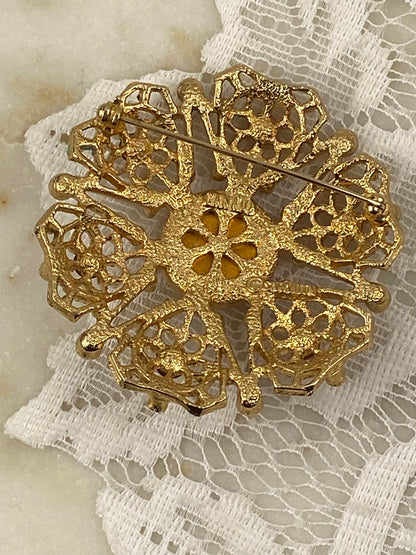 Large Gold Tone Serenade Brooch by Sarah Coventry