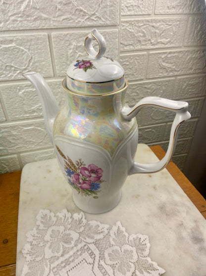 11” East German Porcelain Coffee Pot | GDR