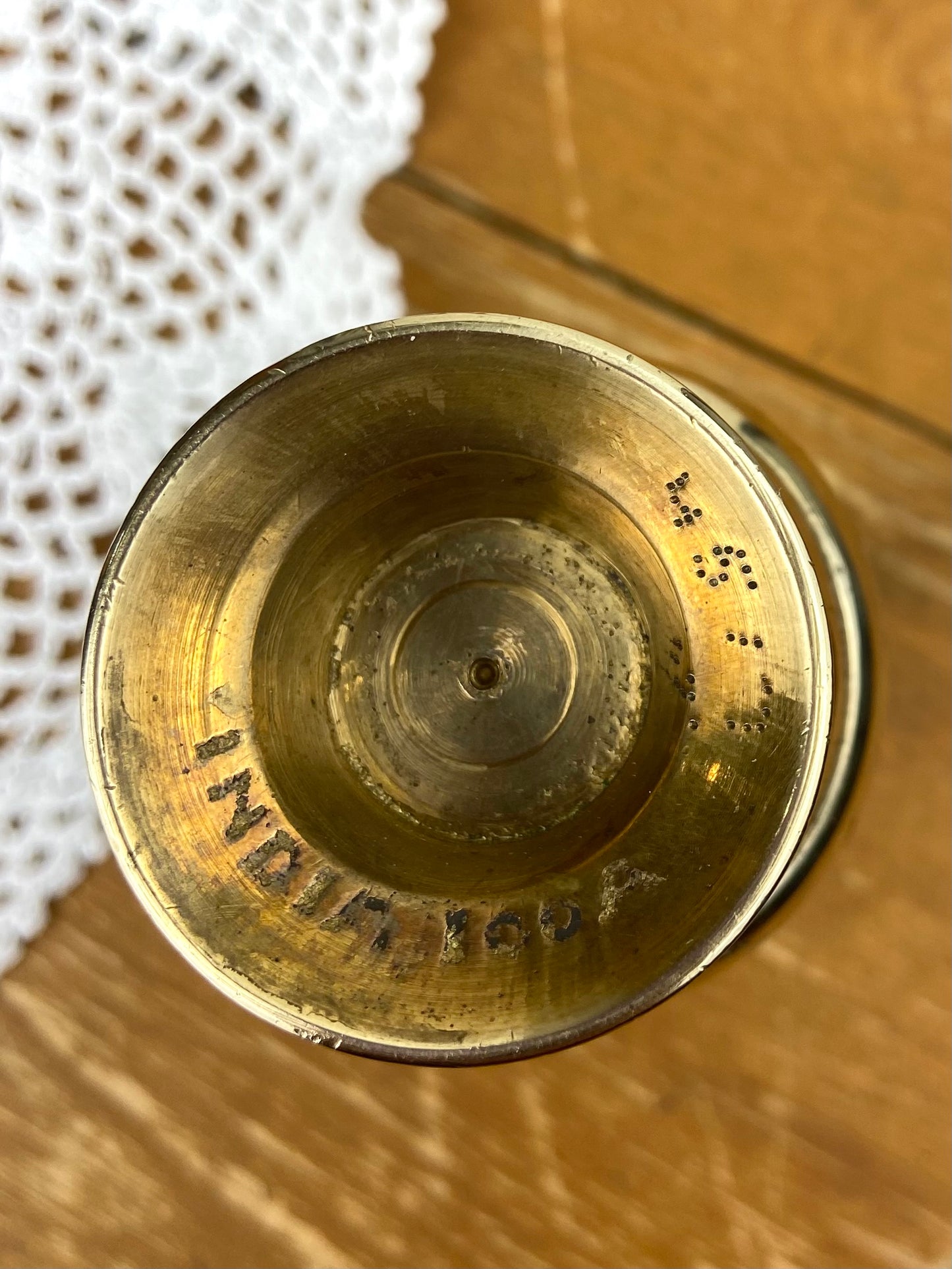 4" Etched Polished Brass Bud Vase