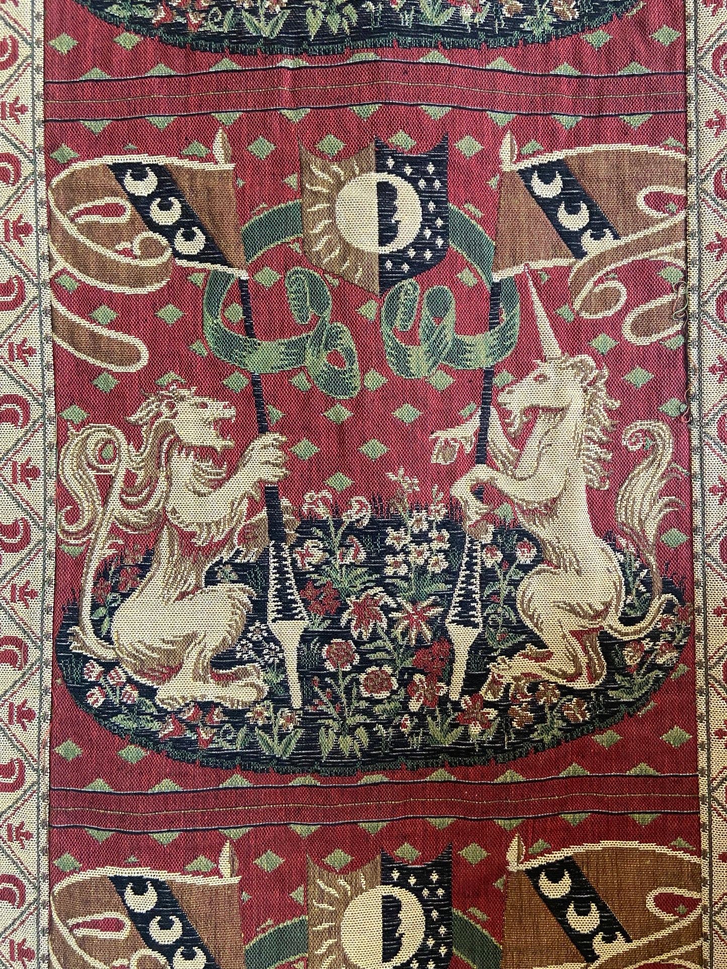 Capisserie Tapestry with Brass Hanger by Renaissance Woven Art