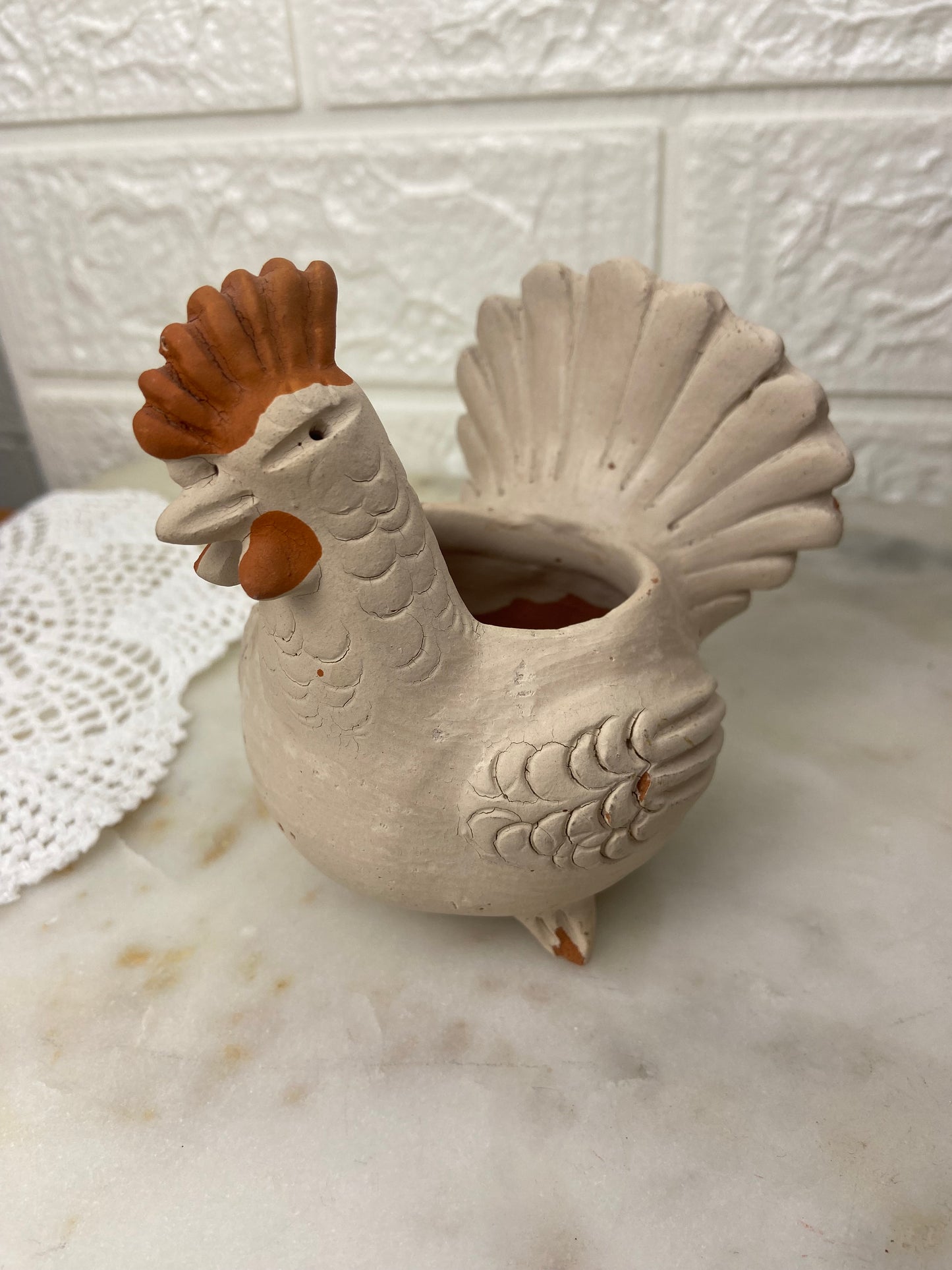 Small Terracotta Chicken Planter