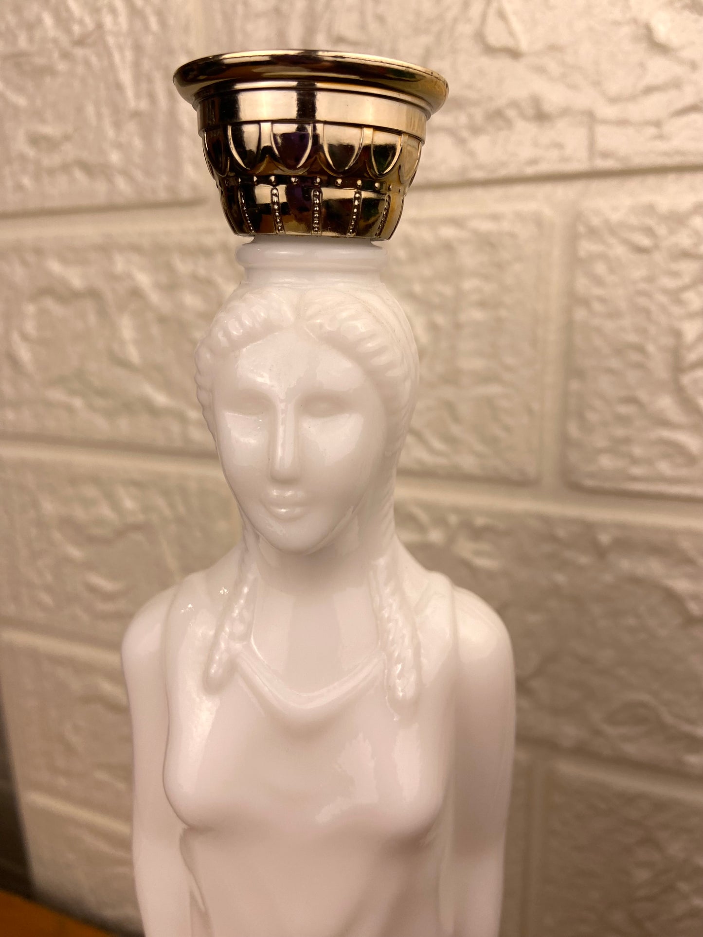 Vintage Avon | Athena Milk Glass Bath Oil Decanter (Empty)