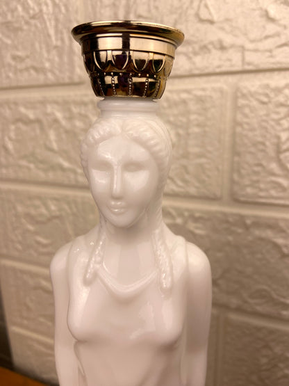 Vintage Avon | Athena Milk Glass Bath Oil Decanter (Empty)