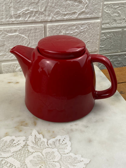 Cherry Red Ceramic Teapot by Abbott