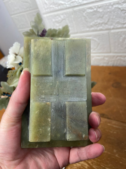 Carved Jade Bonsai Plant with Colourful Jade Flowers