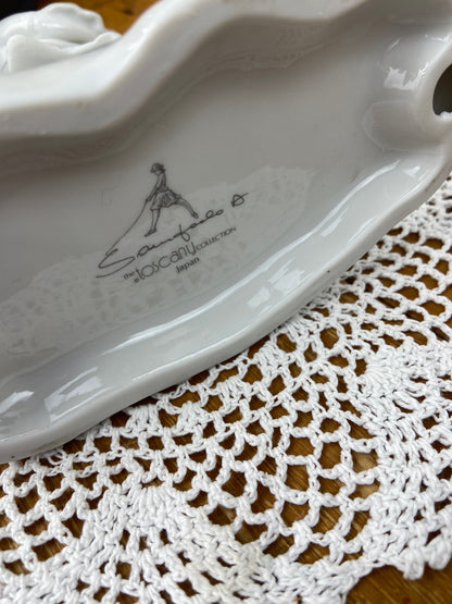 Porcelain Walking Woman Holding Child
