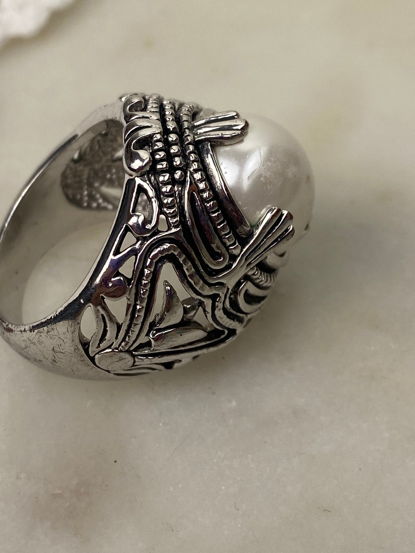 Metal and Faux Pearl Ring by Premier Designs