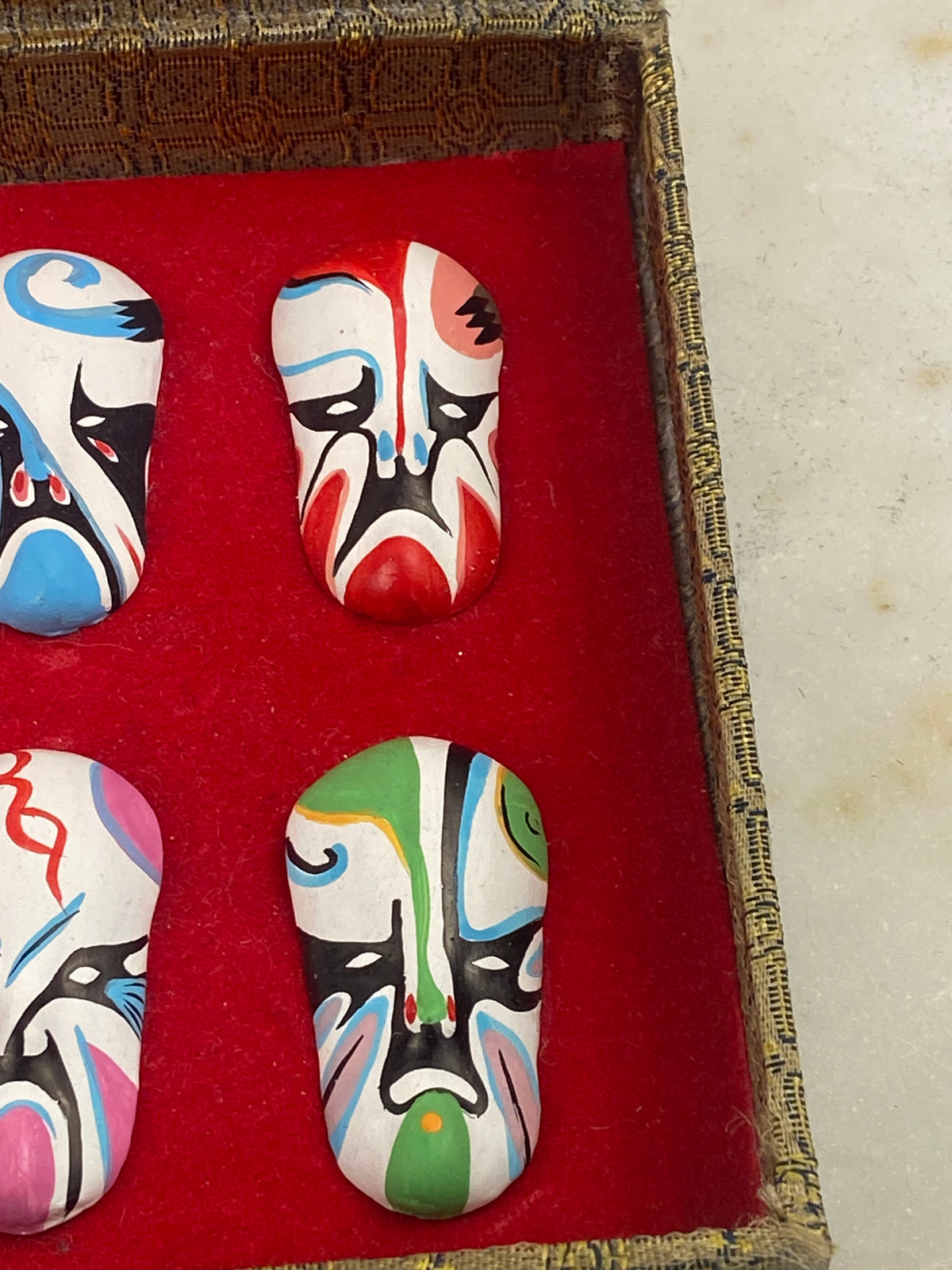 Boxed Chinese Opera Masks | Folk Art Clay Sculpture