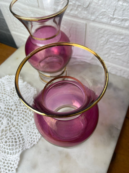 Hand Blown Cranberry Glass Vase by Bartlett Collins