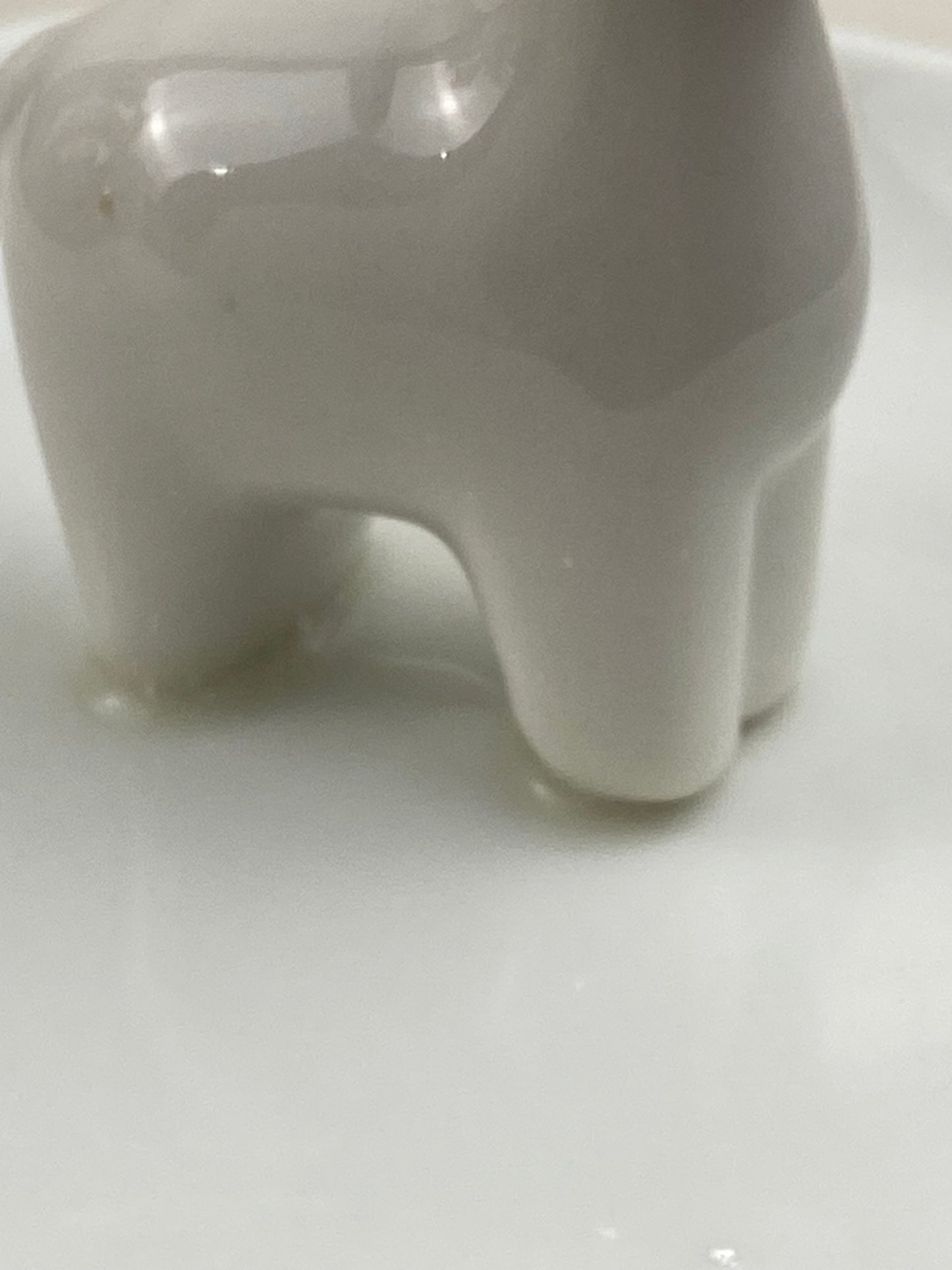 Small White Ceramic Llama-Shaped Jewelry Holder
