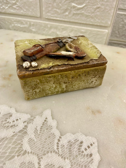 Resin Golf-Themed Trinket Box with Lid