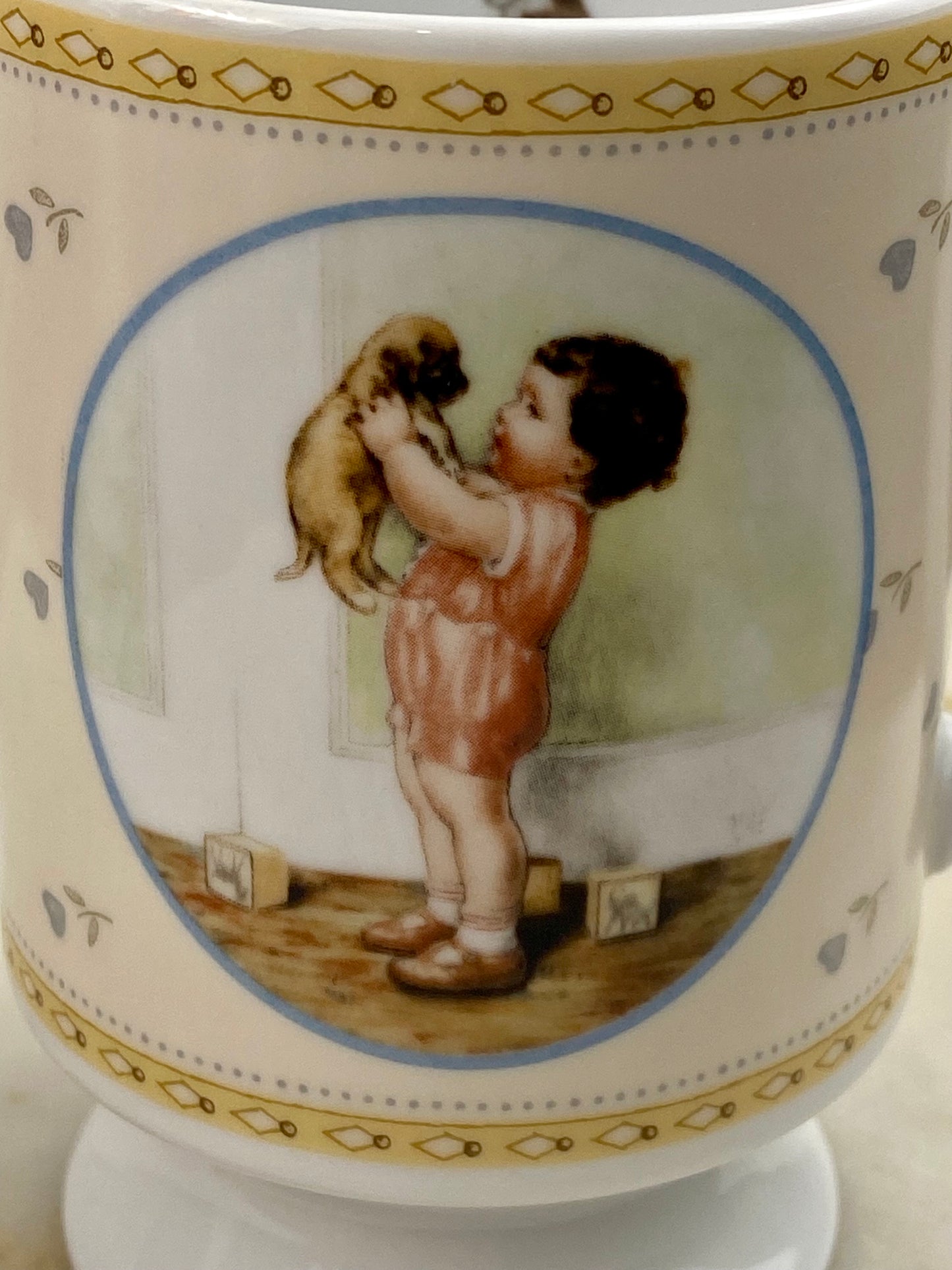 Vintage Pedestal Coffee Mug ‘Mine’ by Children’s Illustrator Bessie Pease Gutmann