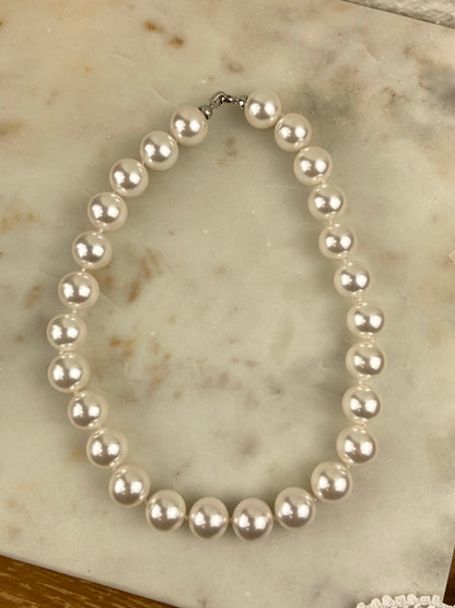 Hand Knotted Glass Pearl Necklace