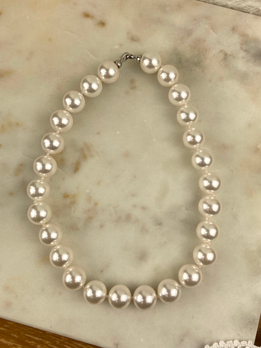 Hand Knotted Glass Pearl Necklace