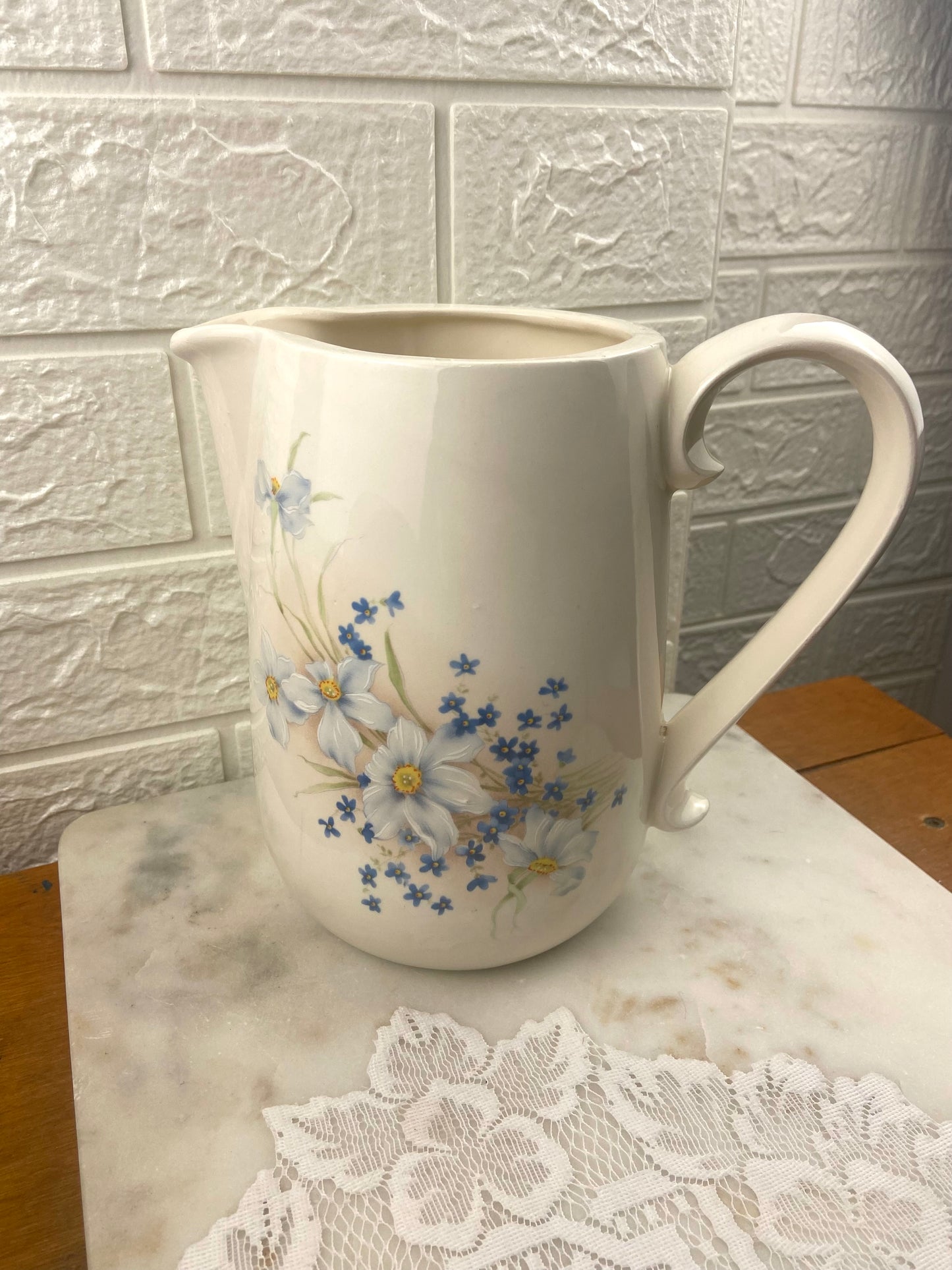 Spring Floral Ceramic Pitcher by Cresteramics, BC