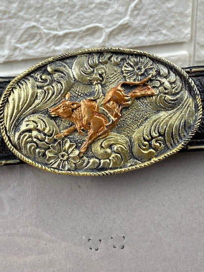 Rodeo-Themed Belt Buckle-Shaped Picture Frame