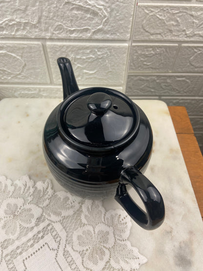 Small Glossy Black Ceramic Teapot