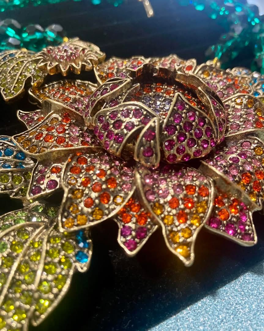 ‘Late Bloomer’ Necklace by Heidi Daus | Hand Inlaid with 9 Colours of Swarovski Crystals