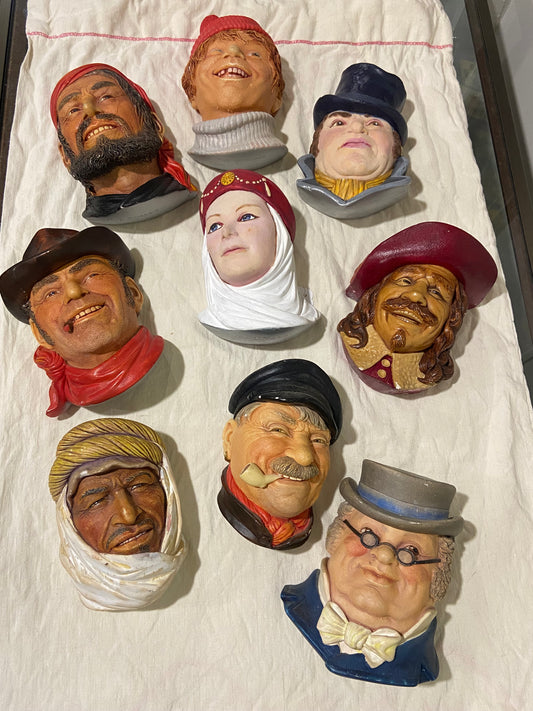 Vintage Chalkware Heads