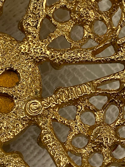 Large Gold Tone Serenade Brooch by Sarah Coventry