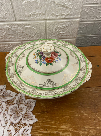 Porcelain Lidded Serving Bowl by W.H. Grindley