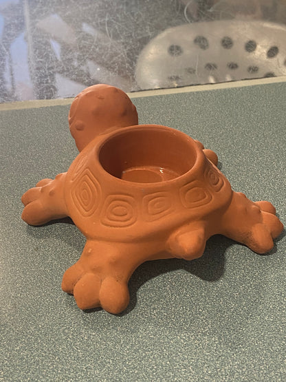 Retired Terracotta Tea Light Votive by Partylite | Turtle Frog Snail