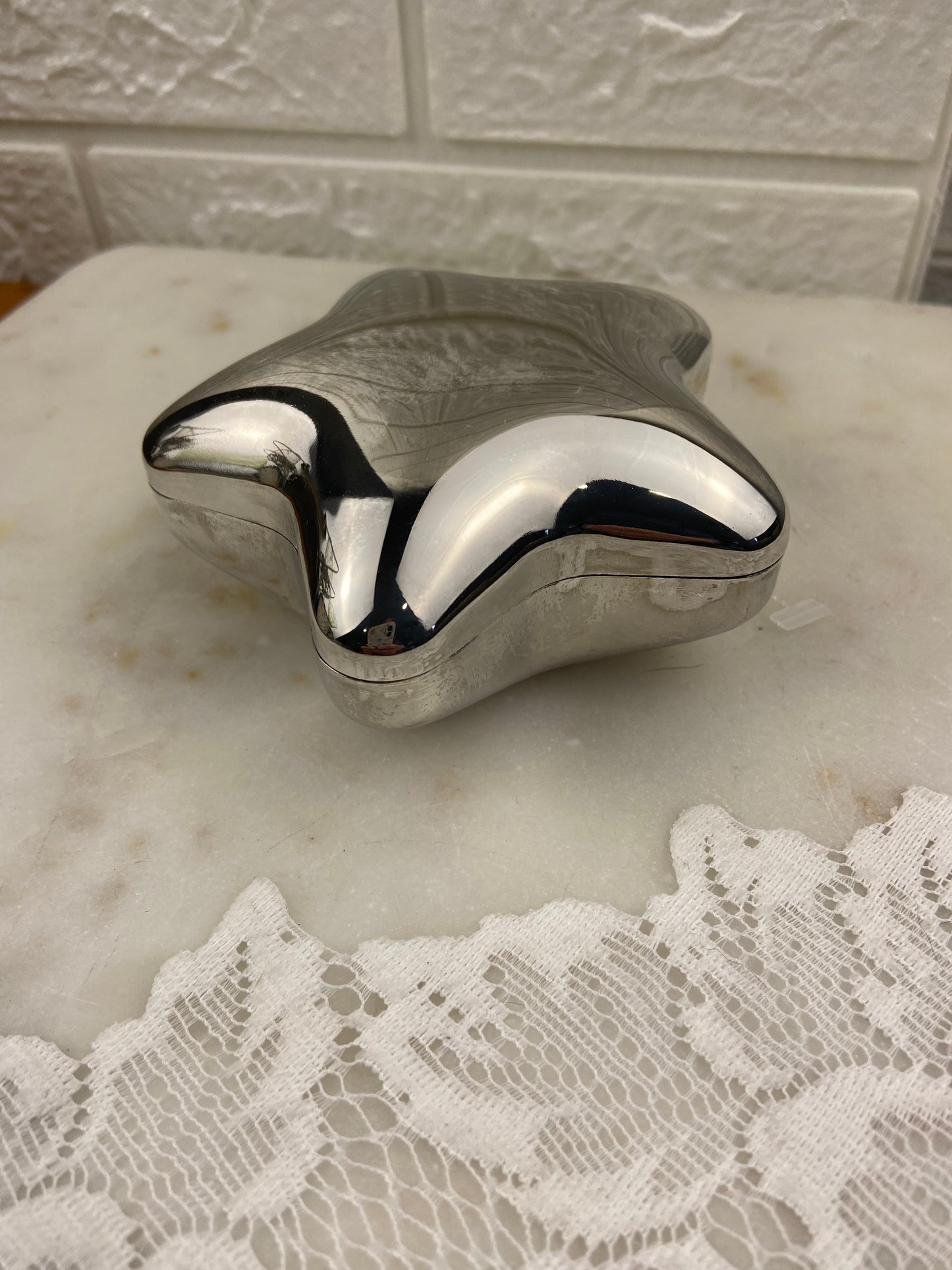 Silver Plated Star-Shaped Trinket Box
