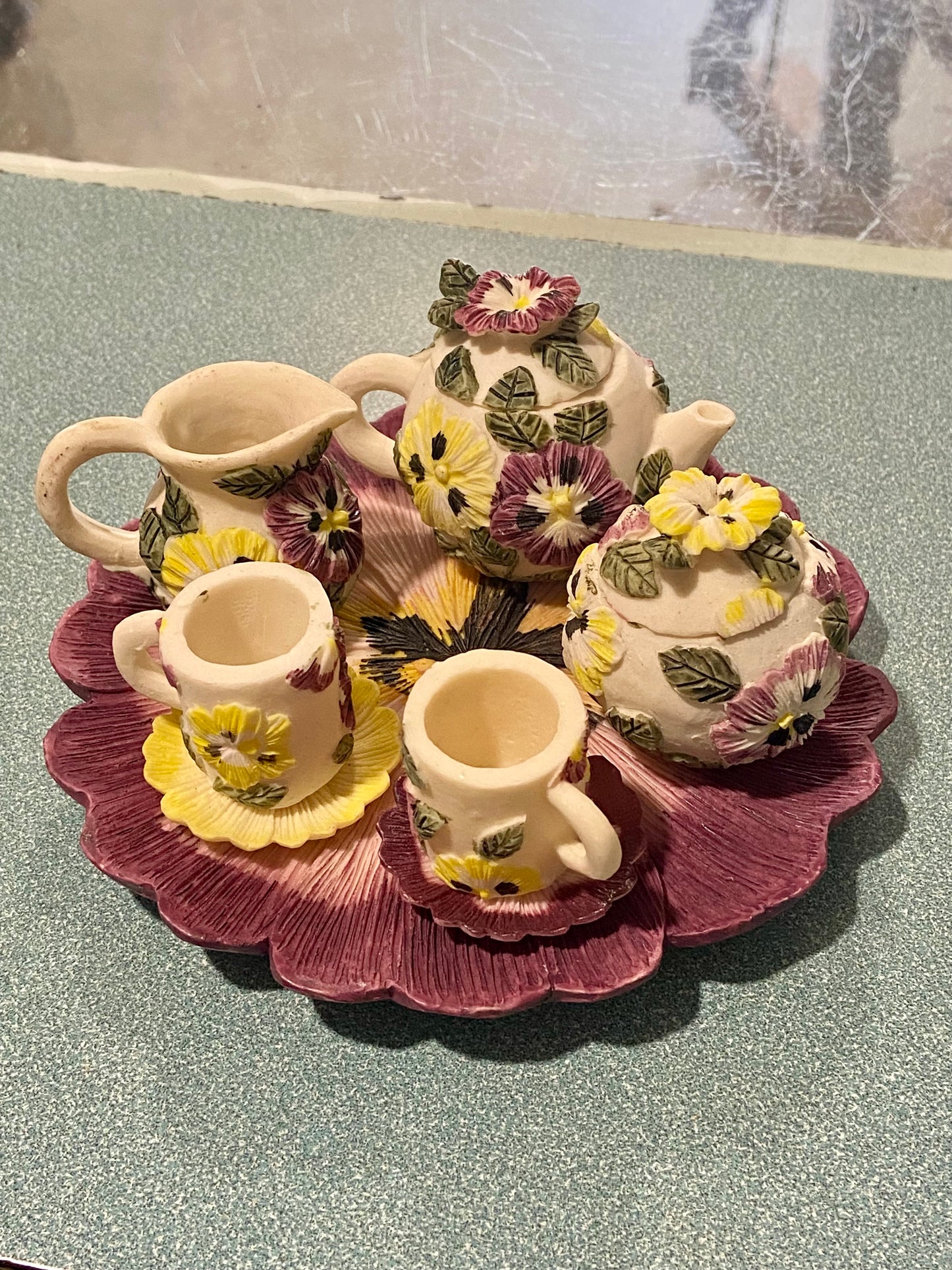 10 Piece Mini Tea Set | Pansy Floral Theme
