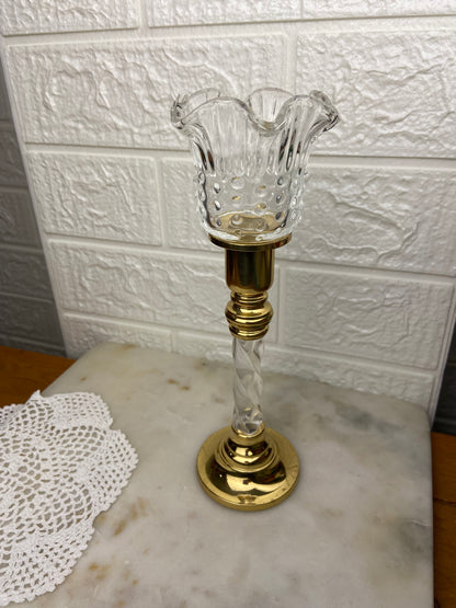 Metal and Glass Hobnail Candle Votive by Partylite
