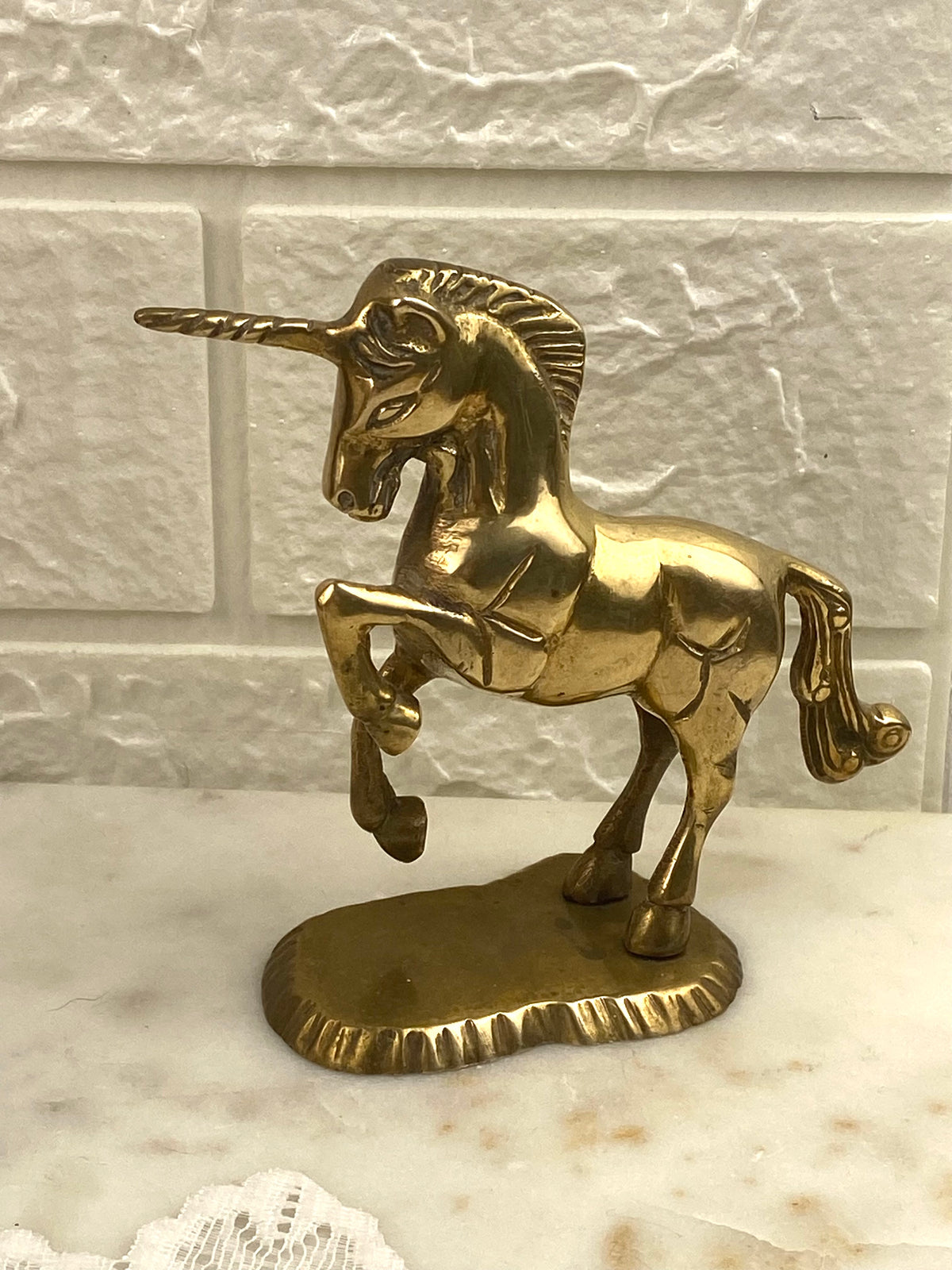 Polished Brass Unicorn Figurine