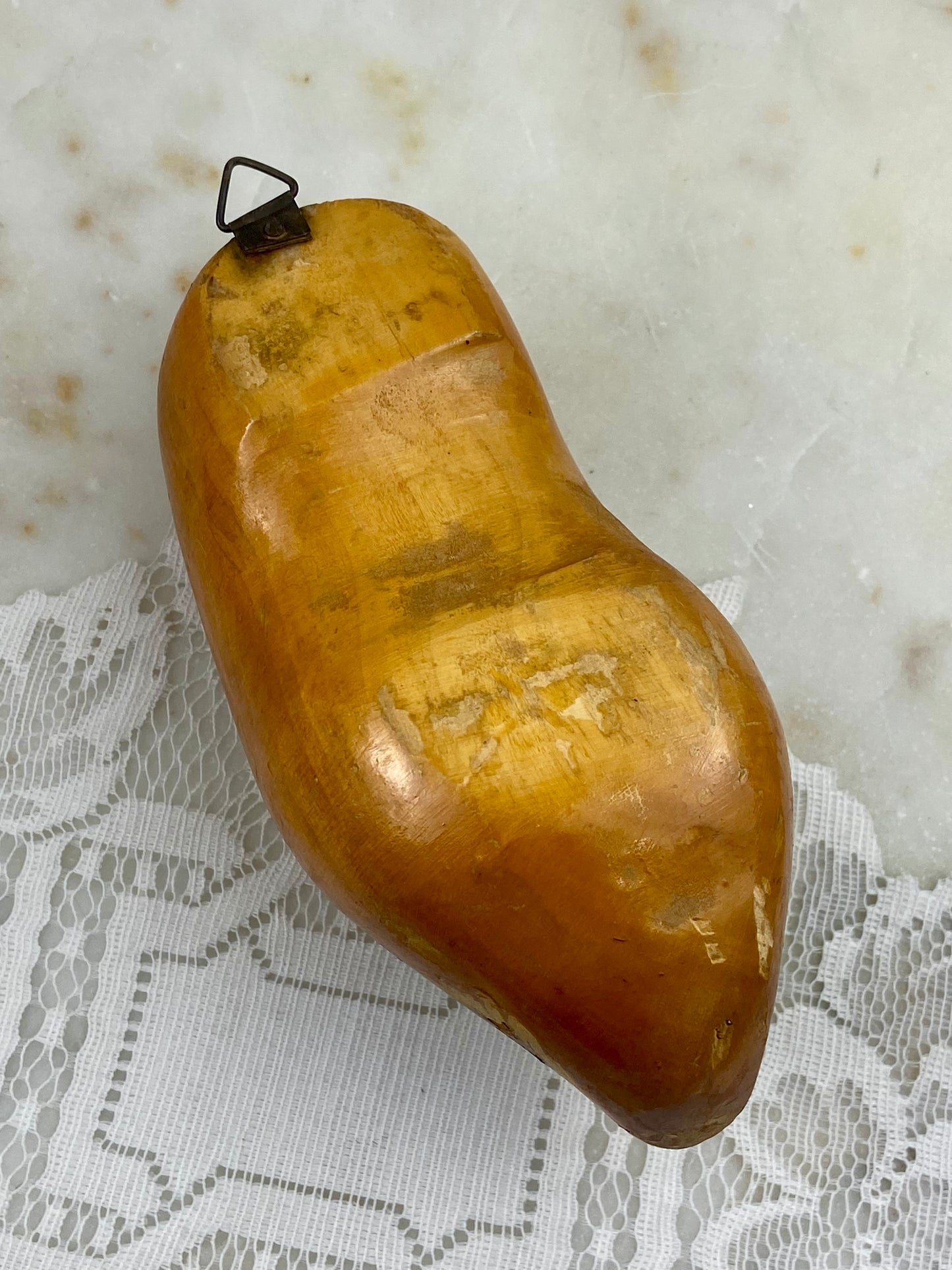Beautifully Aged Wooden Clog Mini Wall Planter with Metal Hook
