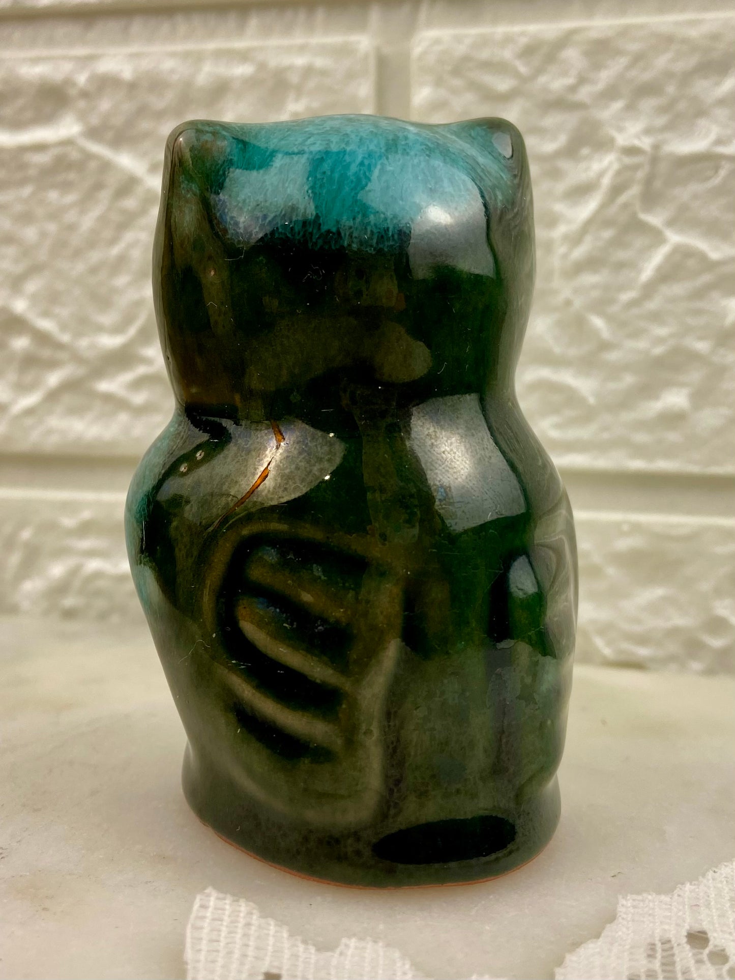 Small Clay Owl Figurine by Blue Mountain Pottery