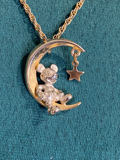 Metal Gold-Tone & Silver-Tone Mickey Mouse Necklace by Disney