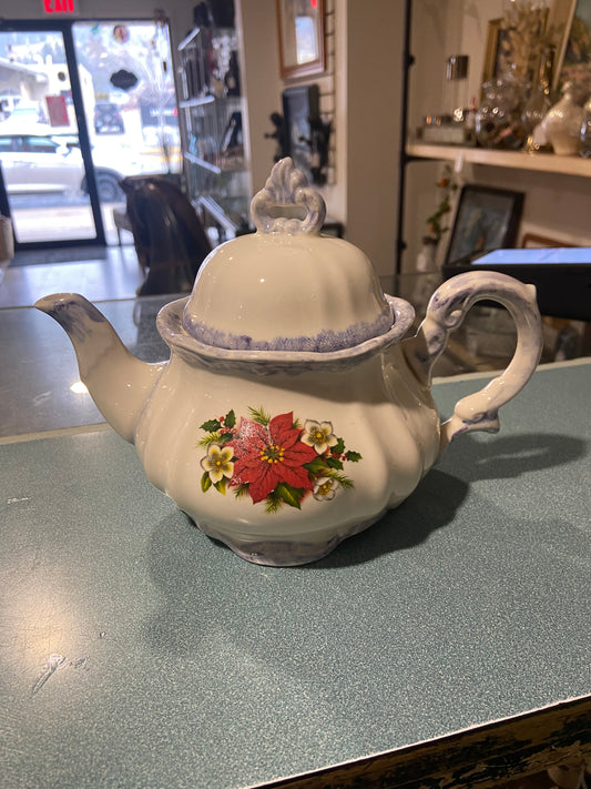 Poinsettia Ceramic Teapot