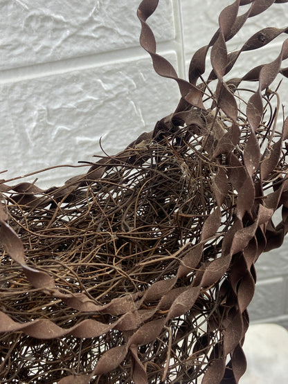 Twisted Wire Rooster Sculpture with Twig Filling