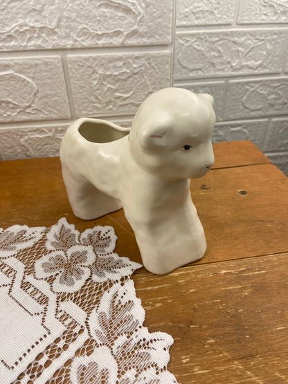 Hand Painted Ceramic Lamb Planter