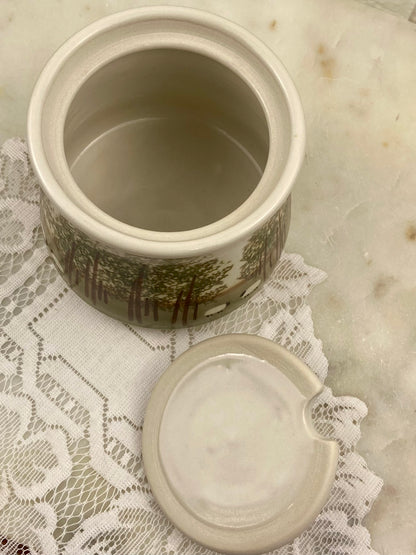Handcrafted Sugar Bowl with Lid | Rural Blacknose Sheep Design