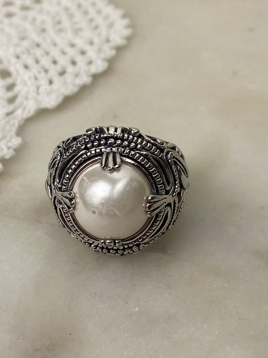 Metal and Faux Pearl Ring by Premier Designs