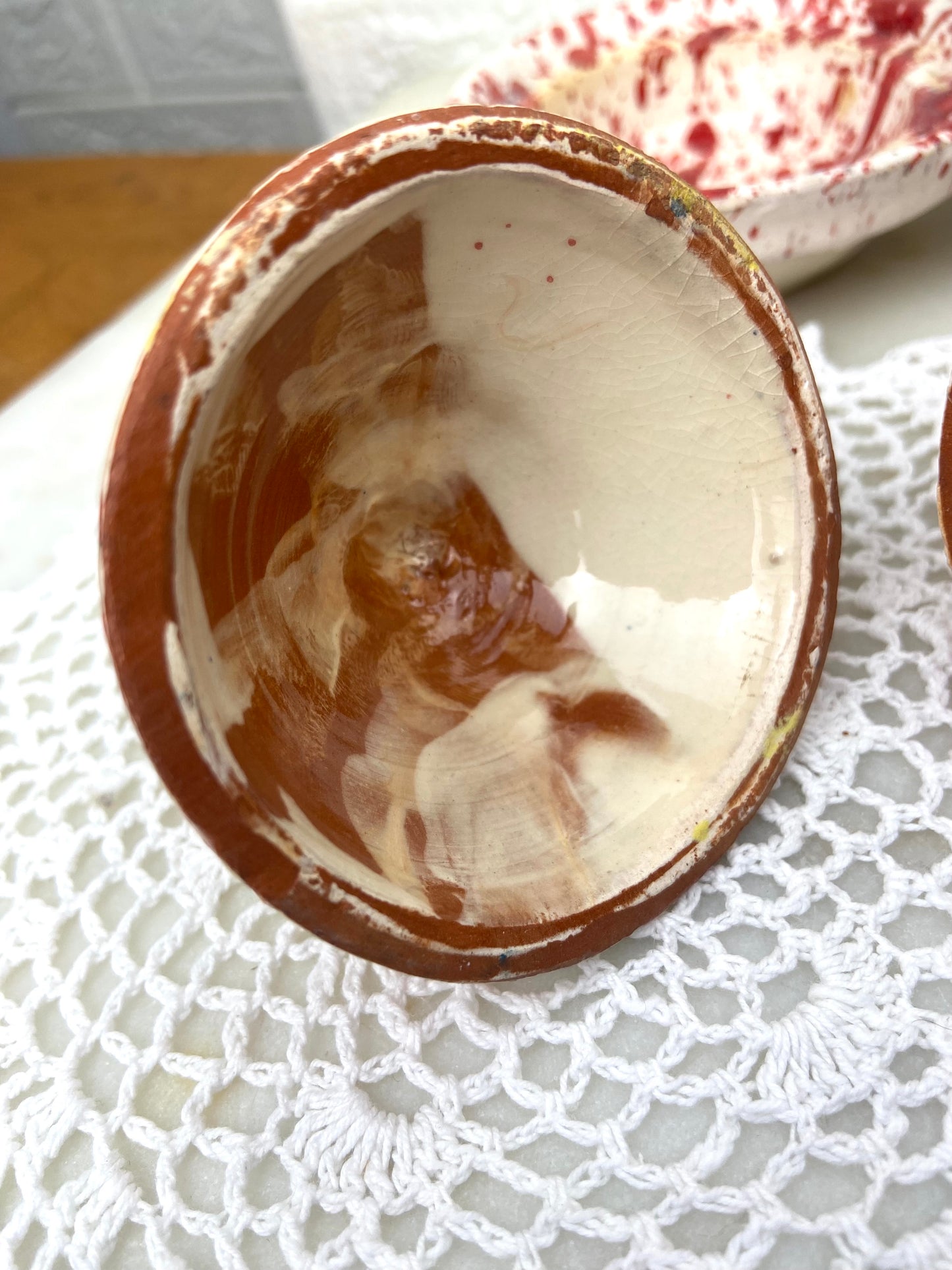 Speckled Ceramic Double-Sided Relish Dish with Lids